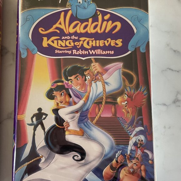 Aladdin + Return of Jafar + King of Thieves - Disney VHS black diamond -3 Movies - Picture 9 of 10